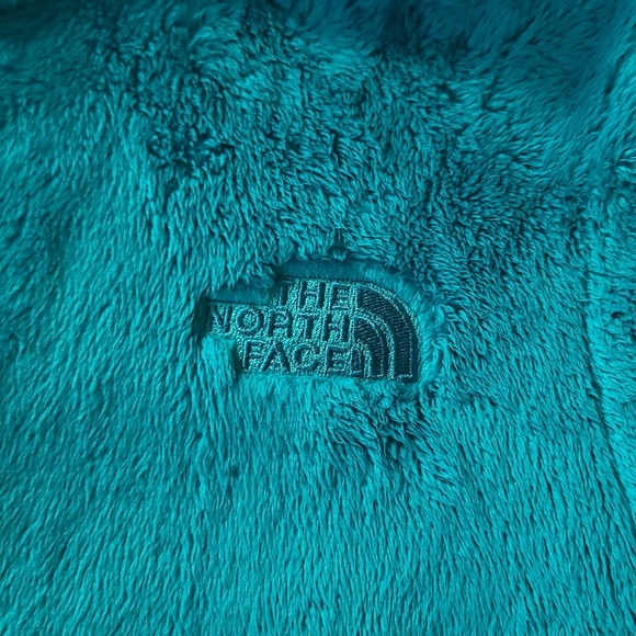 North Face S Green Fuzzy Soft Zip Up Jacket Winter Fall - Picture 2 of 5